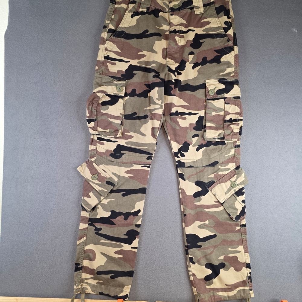 Match Cargo Pants Mens‎ 32x30 Camo Green Tactical Multi Pocket Straight Leg